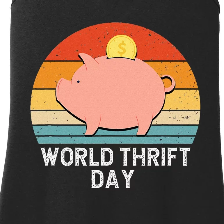 Savings Day Economics Students Teachers World Thrift Day Ladies Essential Tank