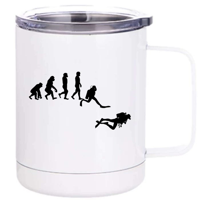 Scuba Dive Evolution Diving Diver Ocean Lover Gift Front & Back 12oz Stainless Steel Tumbler Cup