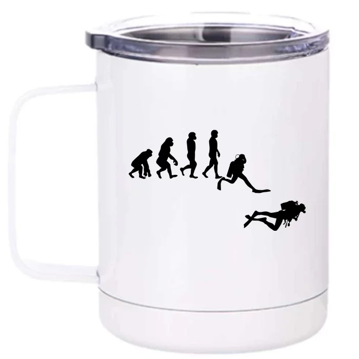 Scuba Dive Evolution Diving Diver Ocean Lover Gift Front & Back 12oz Stainless Steel Tumbler Cup