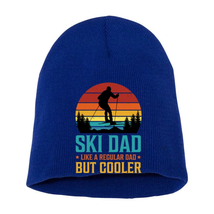 Ski Dad | Funny Skier & Skiing Lover Gift For Men Short Acrylic Beanie