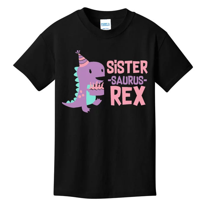 Sister Dinosaur Family Matching Dino Birthday Party Kids T-Shirt