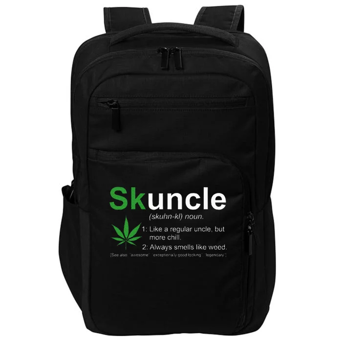 Skuncle Definition Funny Weed Pot Cannabis Marijuana Uncle Impact Tech Backpack