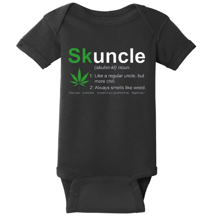 Skuncle Definition Funny Weed Pot Cannabis Marijuana Uncle Baby Bodysuit