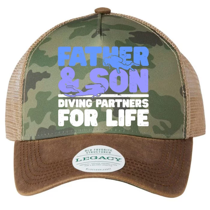 Scuba Diving Father And Son Diving Partners For Life Gift Legacy Tie Dye Trucker Hat