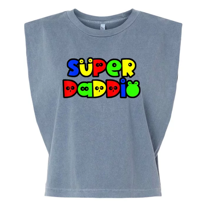 Super Daddio Funny Gamer Dad Fathers Day Video Game Lover Garment-Dyed Women's Muscle Tee