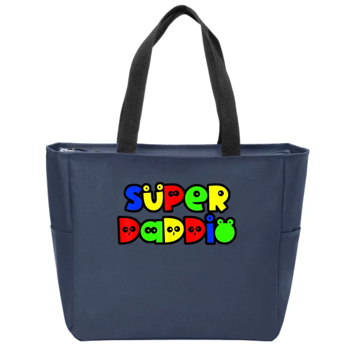 Super Daddio Funny Gamer Dad Fathers Day Video Game Lover Zip Tote Bag