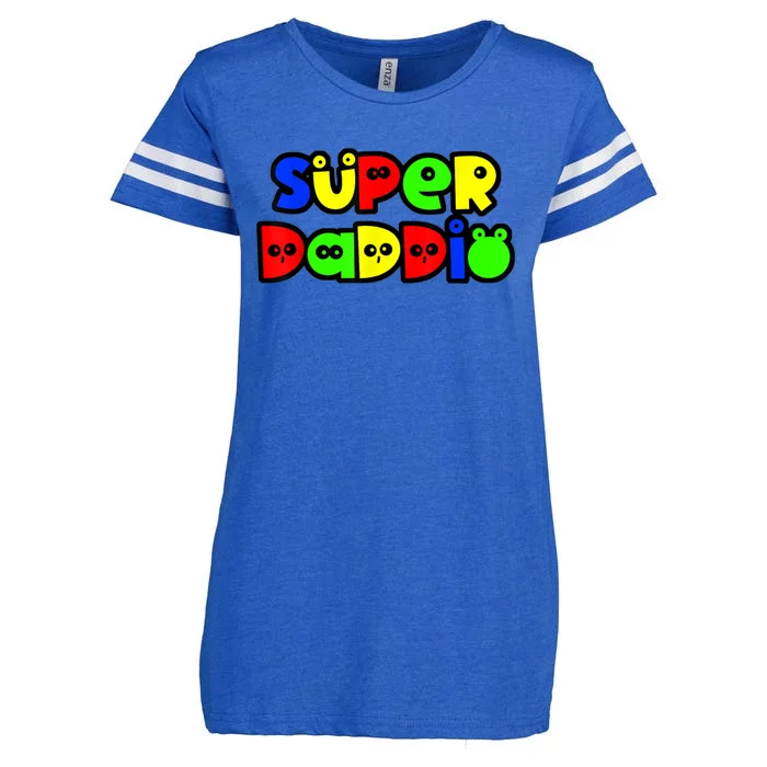 Super Daddio Funny Gamer Dad Fathers Day Video Game Lover Enza Ladies Jersey Football T-Shirt