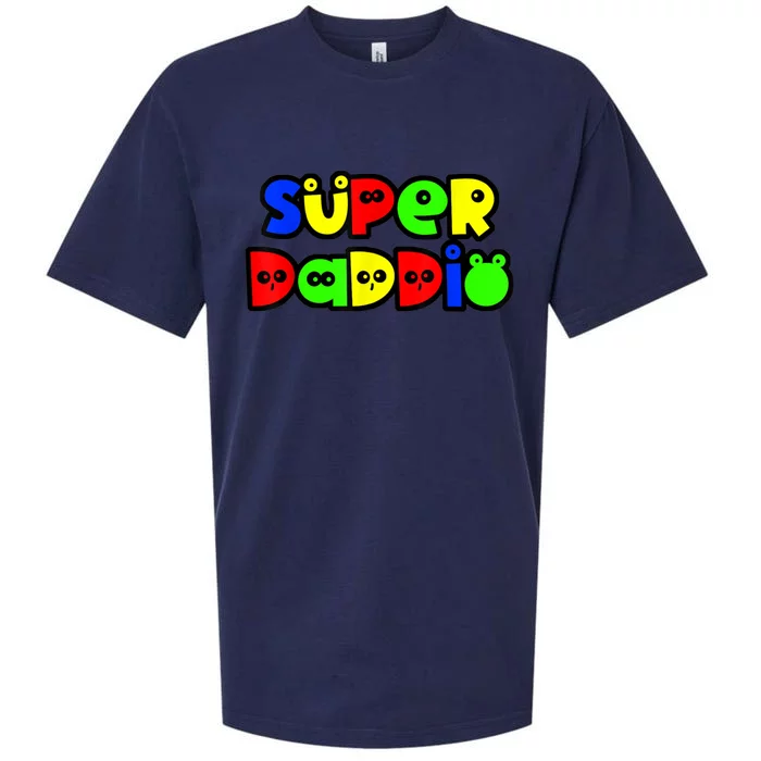 Super Daddio Funny Gamer Dad Fathers Day Video Game Lover Sueded Cloud Jersey T-Shirt