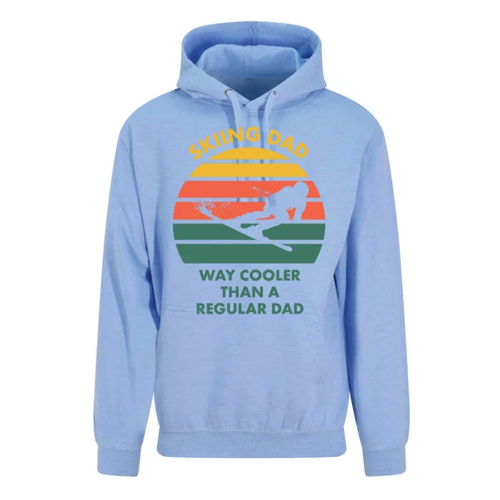 Skiing Dad For Father Who Skis Vintage Funny Way Cooler Gift Unisex Surf Hoodie