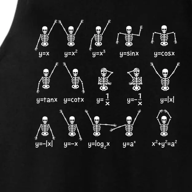 Skeleton Dance Figures Equation Math Teacher Halloween Ladies Tri-Blend Wicking Tank