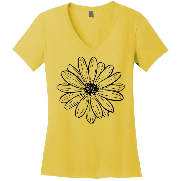 Spring Daisy Floral Women's V-Neck T-Shirt