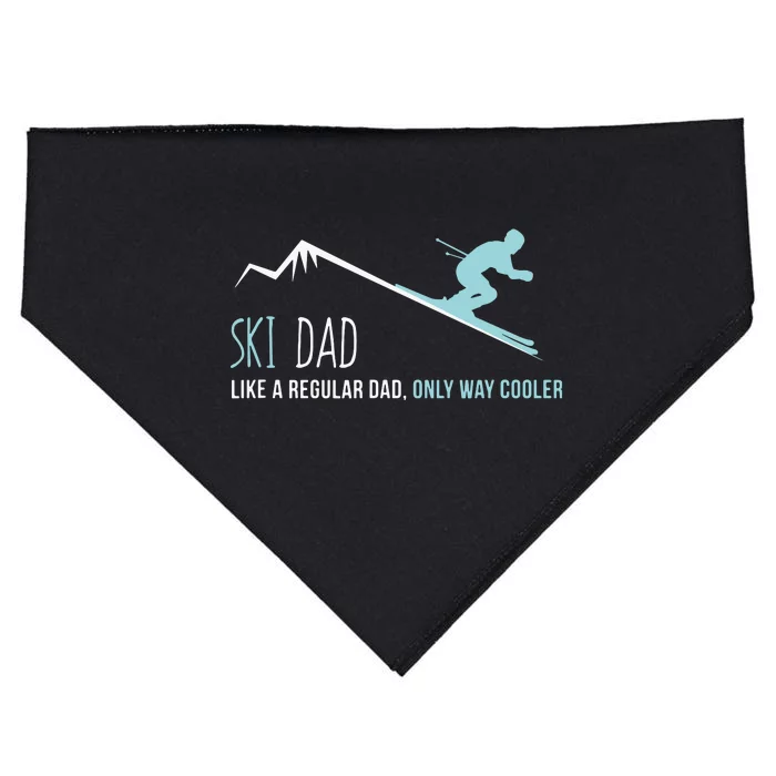 Ski Dad Funny Cute Winter Skiing Gift USA-Made Doggie Bandana