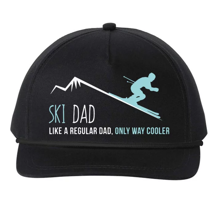 Ski Dad Funny Cute Winter Skiing Gift Snapback Five-Panel Rope Hat