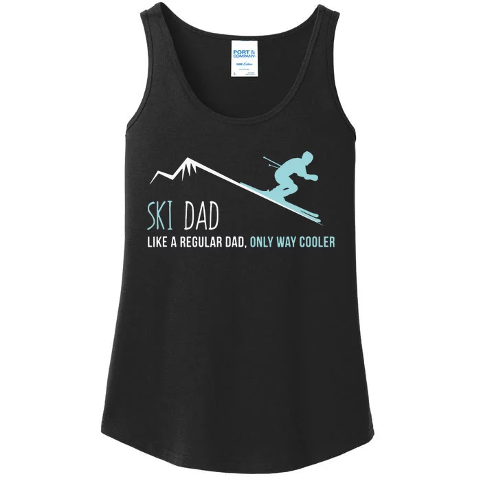 Ski Dad Funny Cute Winter Skiing Gift Ladies Essential Tank