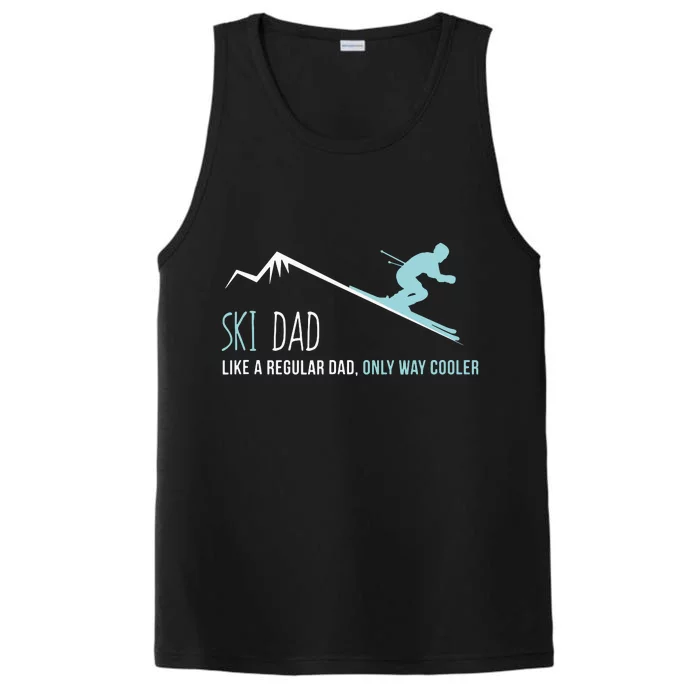 Ski Dad Funny Cute Winter Skiing Gift Performance Tank