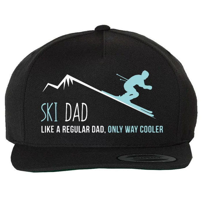 Ski Dad Funny Cute Winter Skiing Gift Wool Snapback Cap