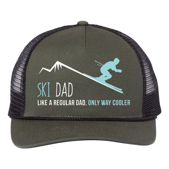 Ski Dad Funny Cute Winter Skiing Gift Retro Rope Trucker Hat Cap