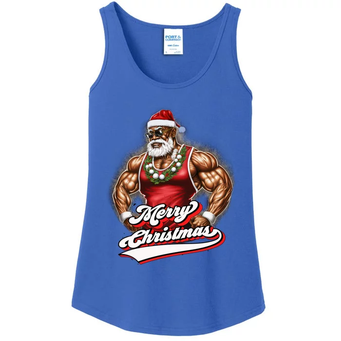 Santa Deadlift Fitness Christmas Funny Gym Christmas Cute Gift Ladies Essential Tank