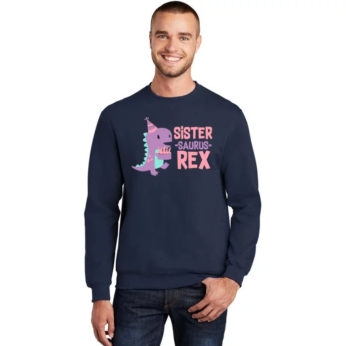 Sister Dinosaur Family Matching Dino Birthday Girl Party Sweatshirt