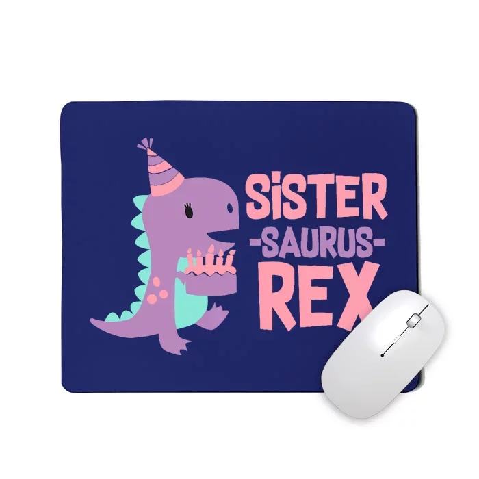 Sister Dinosaur Family Matching Dino Birthday Girl Party Mousepad