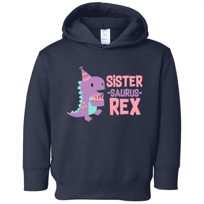 Sister Dinosaur Family Matching Dino Birthday Girl Party Toddler Hoodie