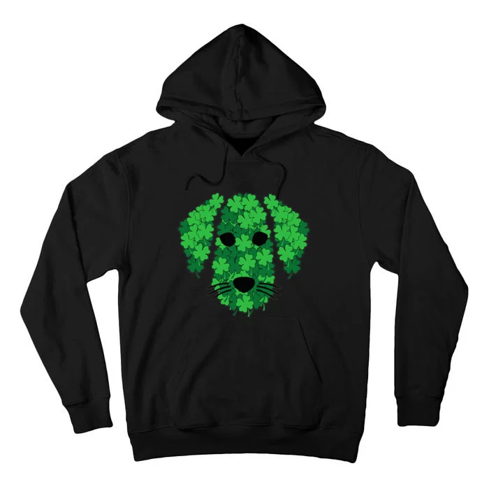 Shamrock Dog Face St Patricks Day Cute Puppy Doggie Clover Tall Hoodie