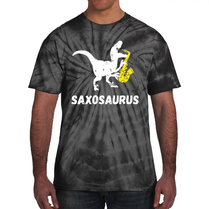 Sax Dinosaur Funny Saxophone Dino Saxophonist TRex Tie-Dye T-Shirt