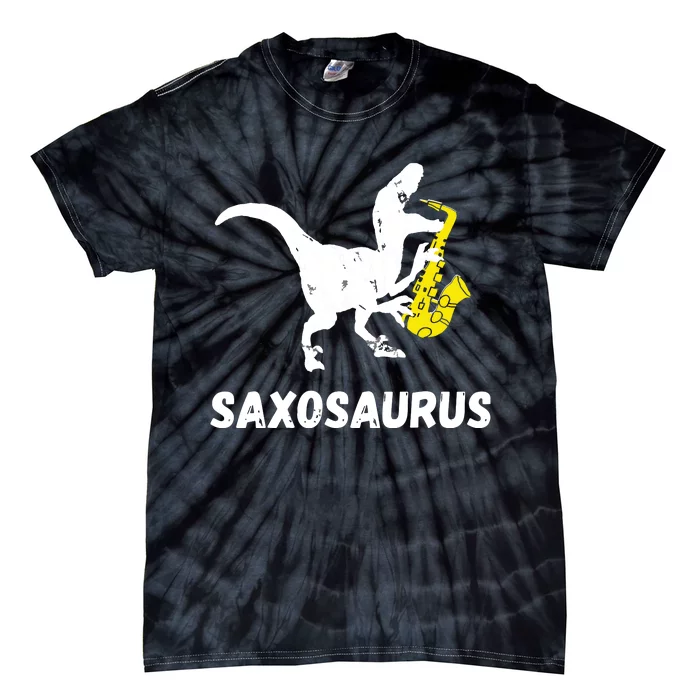 Sax Dinosaur Funny Saxophone Dino Saxophonist TRex Tie-Dye T-Shirt