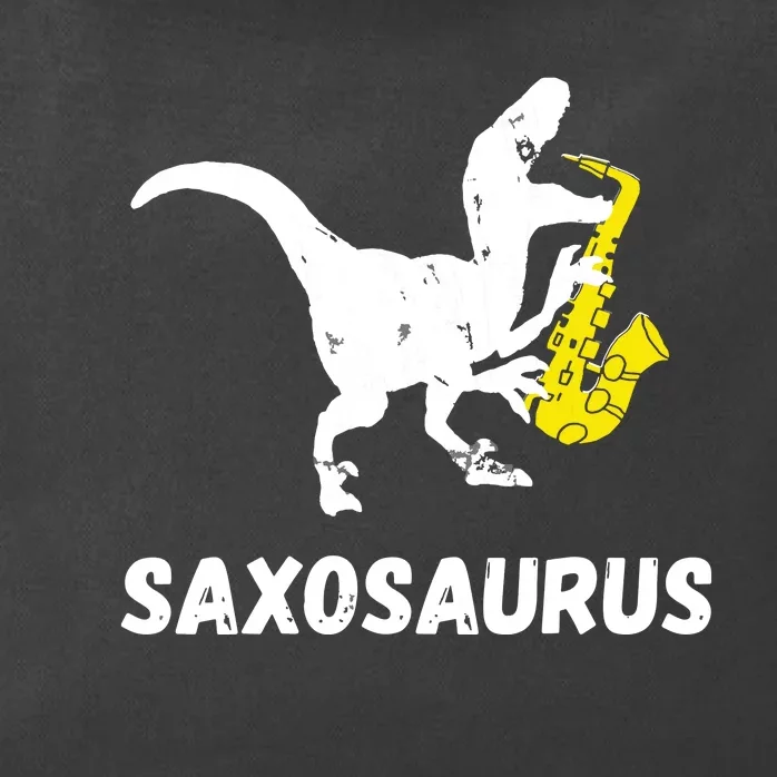 Sax Dinosaur Funny Saxophone Dino Saxophonist TRex Zip Tote Bag