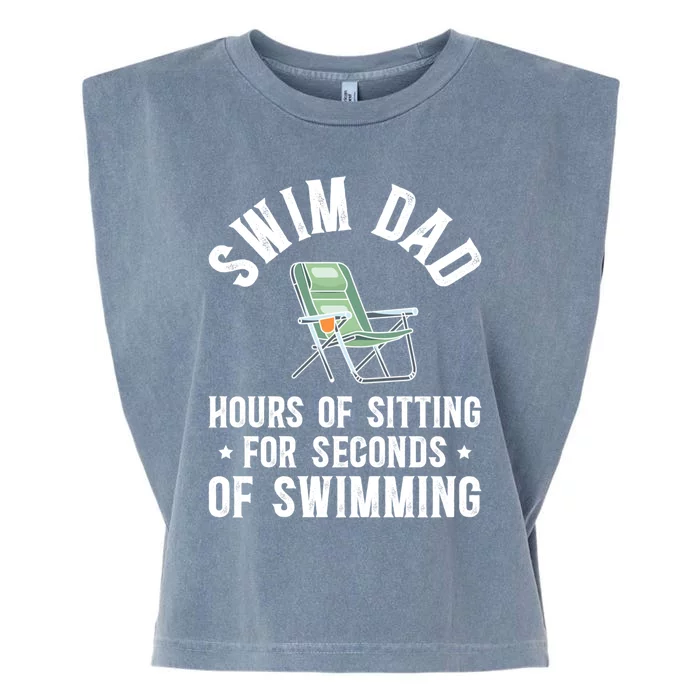 Swim Dad Funny Swimming Dad Of A Swimmer Father Cool Gift Garment-Dyed Women's Muscle Tee