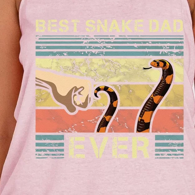 Snake Dad Funny Snake Enthusiast Reptile Pet Lover Father Women's Knotted Racerback Tank