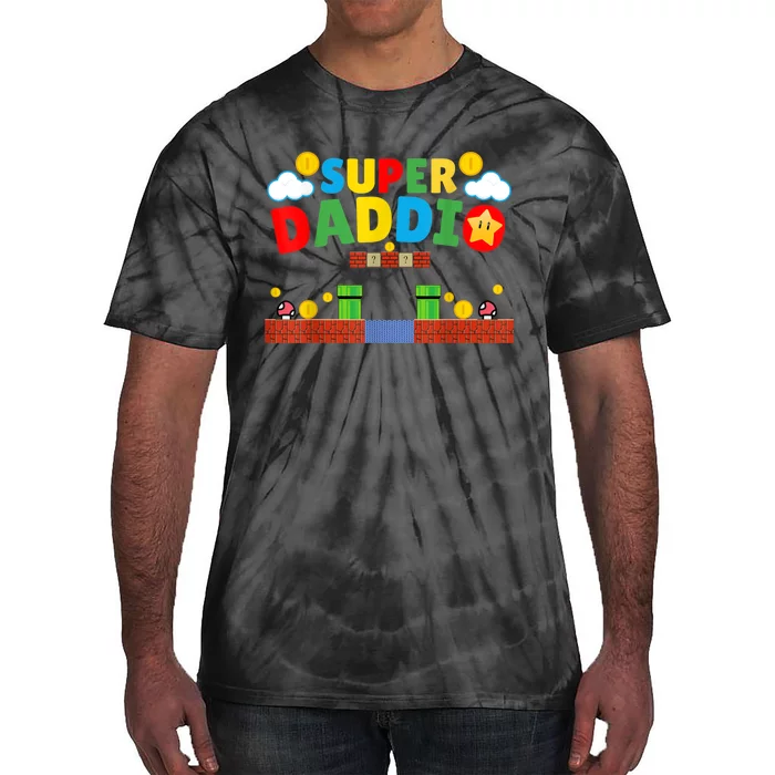 Super Dad Father's Day Gamer Daddy Super Daddio Tie-Dye T-Shirt