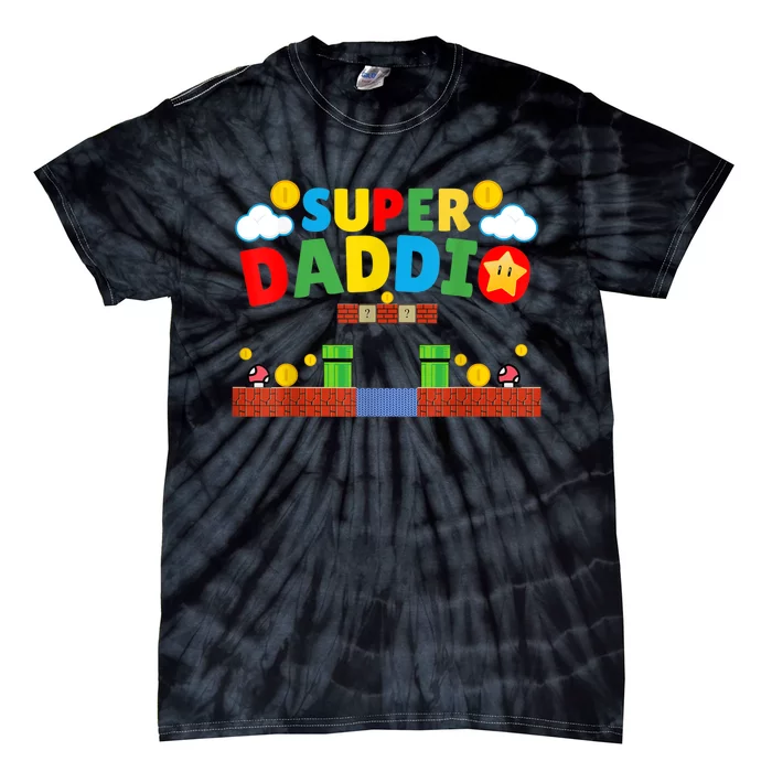 Super Dad Father's Day Gamer Daddy Super Daddio Tie-Dye T-Shirt