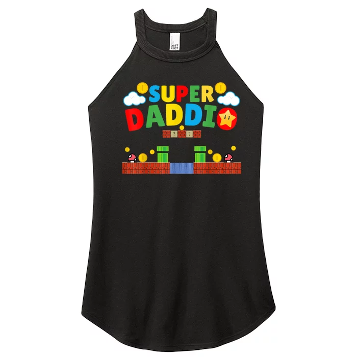 Super Dad Father's Day Gamer Daddy Super Daddio Women’s Perfect Tri Rocker Tank