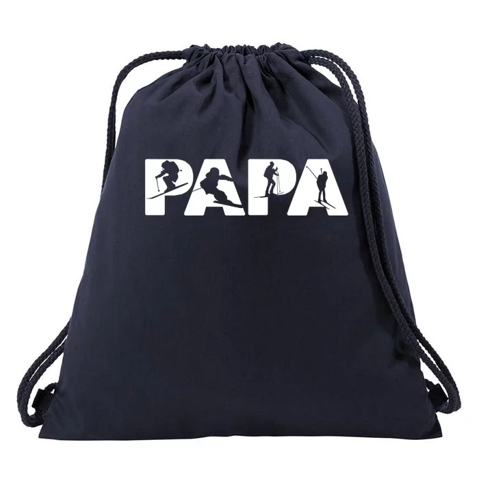 Skiing Dad Funny Gift Skiing Husband Funny Gift Meaningful Gift Drawstring Bag