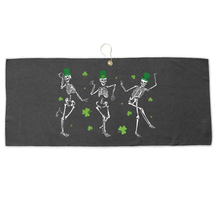 Skeletons Dancing Funny St Patricks Day Skeleton Large Microfiber Waffle Golf Towel