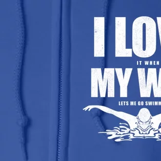 Swimmer Dad Father Swim Athlete Husband I Love Swimming Gift Full Zip Hoodie