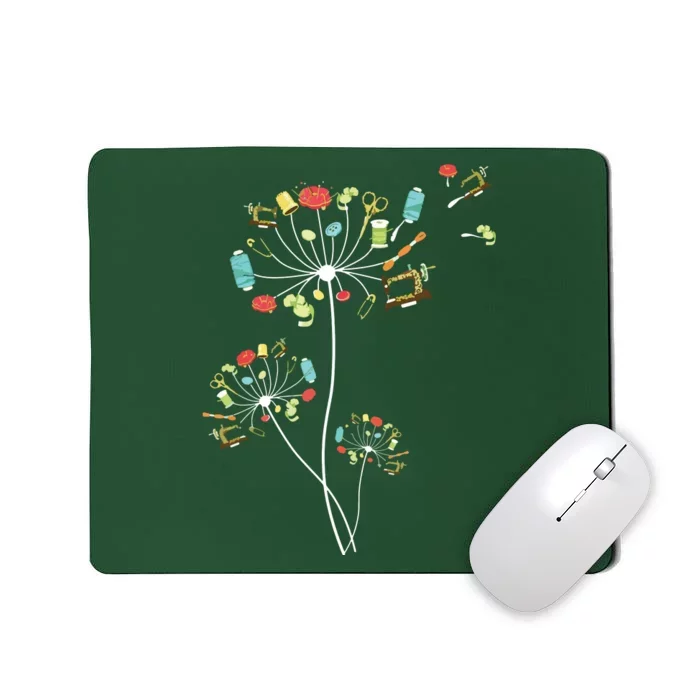 Sewing Dandelion Flowers Quilting Mousepad