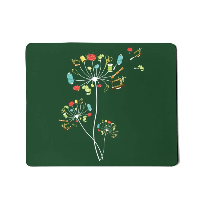 Sewing Dandelion Flowers Quilting Mousepad