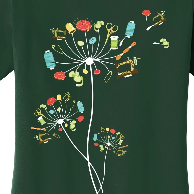 Sewing Dandelion Flowers Quilting Women's T-Shirt