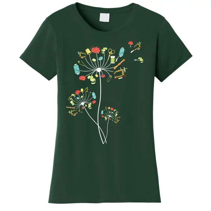 Sewing Dandelion Flowers Quilting Women's T-Shirt