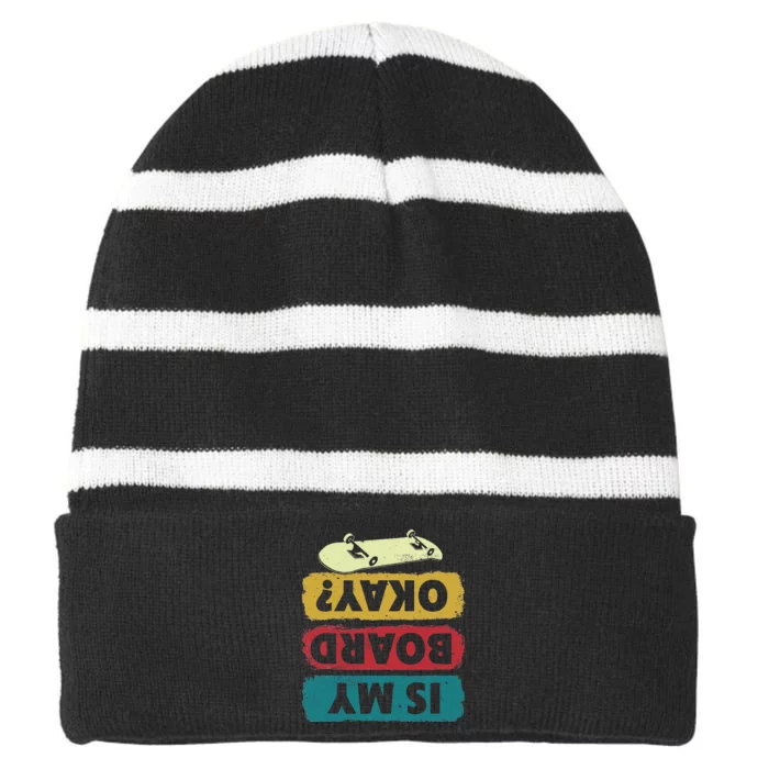 Skateboarding Design For Skater Skateboard Striped Beanie with Solid Band