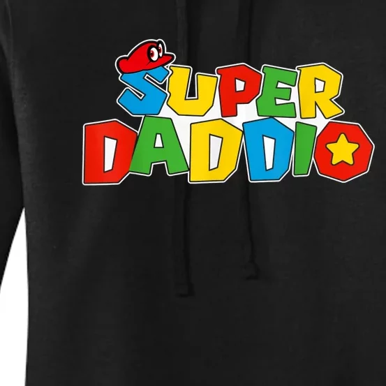 Super Daddio Funny Gamer Dad Fathers Day Video Game Lover Women's Pullover Hoodie