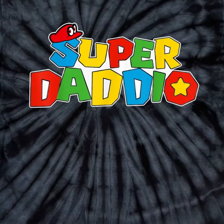 Super Daddio Funny Gamer Dad Fathers Day Video Game Lover Tie-Dye T-Shirt