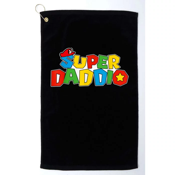 Super Daddio Funny Gamer Dad Fathers Day Video Game Lover Platinum Collection Golf Towel