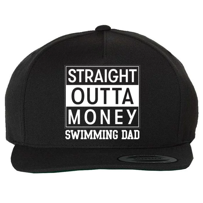 Swimming Dad Funny Fathers Day Swimmer Saying Gift Wool Snapback Cap