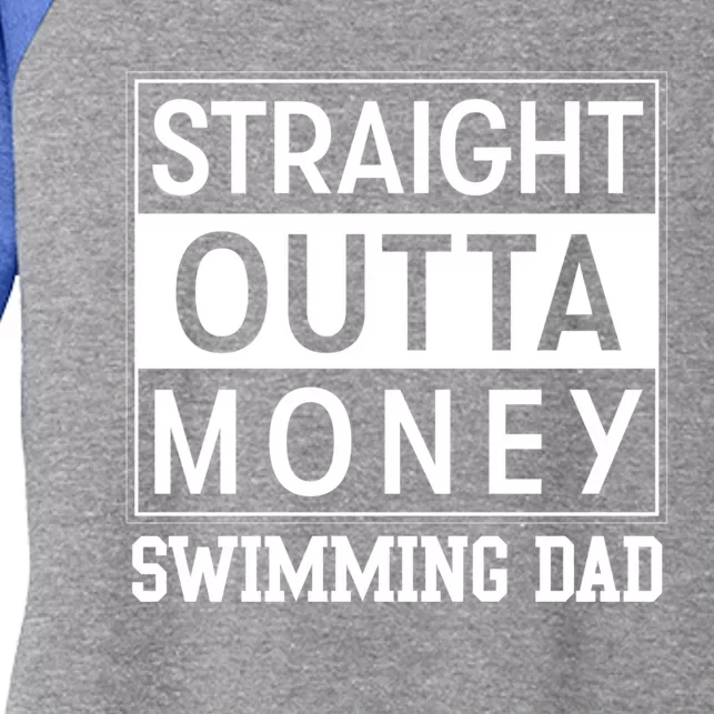 Swimming Dad Funny Fathers Day Swimmer Saying Gift Women's Tri-Blend 3/4-Sleeve Raglan Shirt