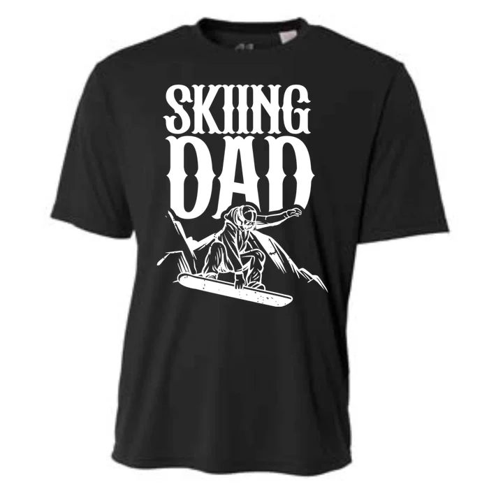 Skiing Dad Father Skier Ski Daddy Papa Father's Day Gift Cooling Performance Crew T-Shirt