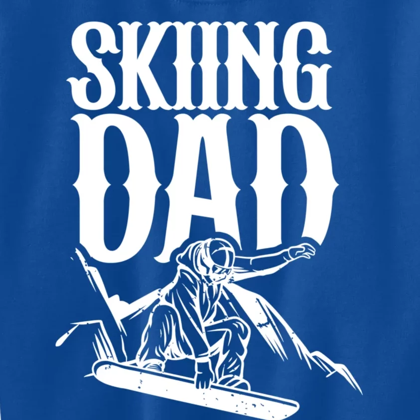 Skiing Dad Father Skier Ski Daddy Papa Father's Day Gift Kids Sweatshirt