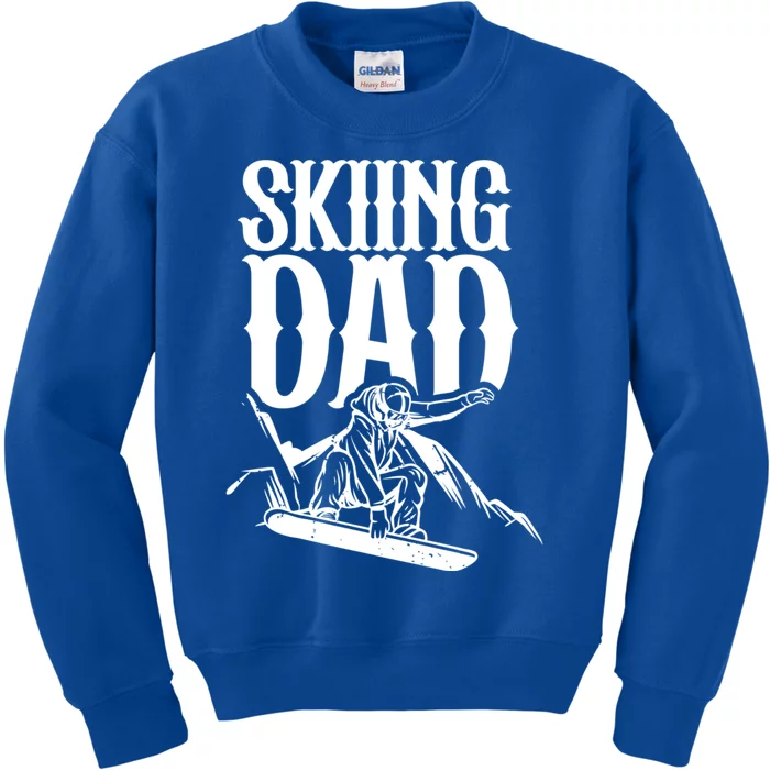 Skiing Dad Father Skier Ski Daddy Papa Father's Day Gift Kids Sweatshirt